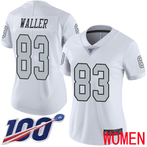 Oakland Raiders Limited White Women Darren Waller Jersey NFL Football 83 100th Season Rush Vapor Jersey